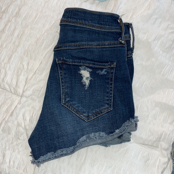 Dark denim high waisted shorts - Picture 2 of 4